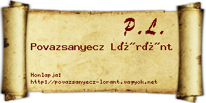 Povazsanyecz Lóránt névjegykártya