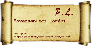 Povazsanyecz Lóránt névjegykártya
